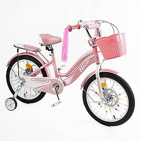 Двоколісний велосипед Corso Nice на 18 дюймів, пудра 18112