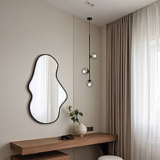 Підвісний чорний світильник на 3 лампи з 13см плафонами (52-1015-3 BK+CL), фото 3