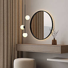 Підвісний чорний світильник на 3 лампи з 13см плафонами (52-1015-3 BK+WH), фото 4