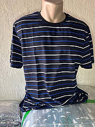 Футболка чоловіча в смужку (темно-синя)