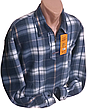 Тепла чоловіча сорочка фланель Ao Long Com vd-0063 синя картата, тепла чоловіча сорочка з начісом на зиму 4XL, фото 8