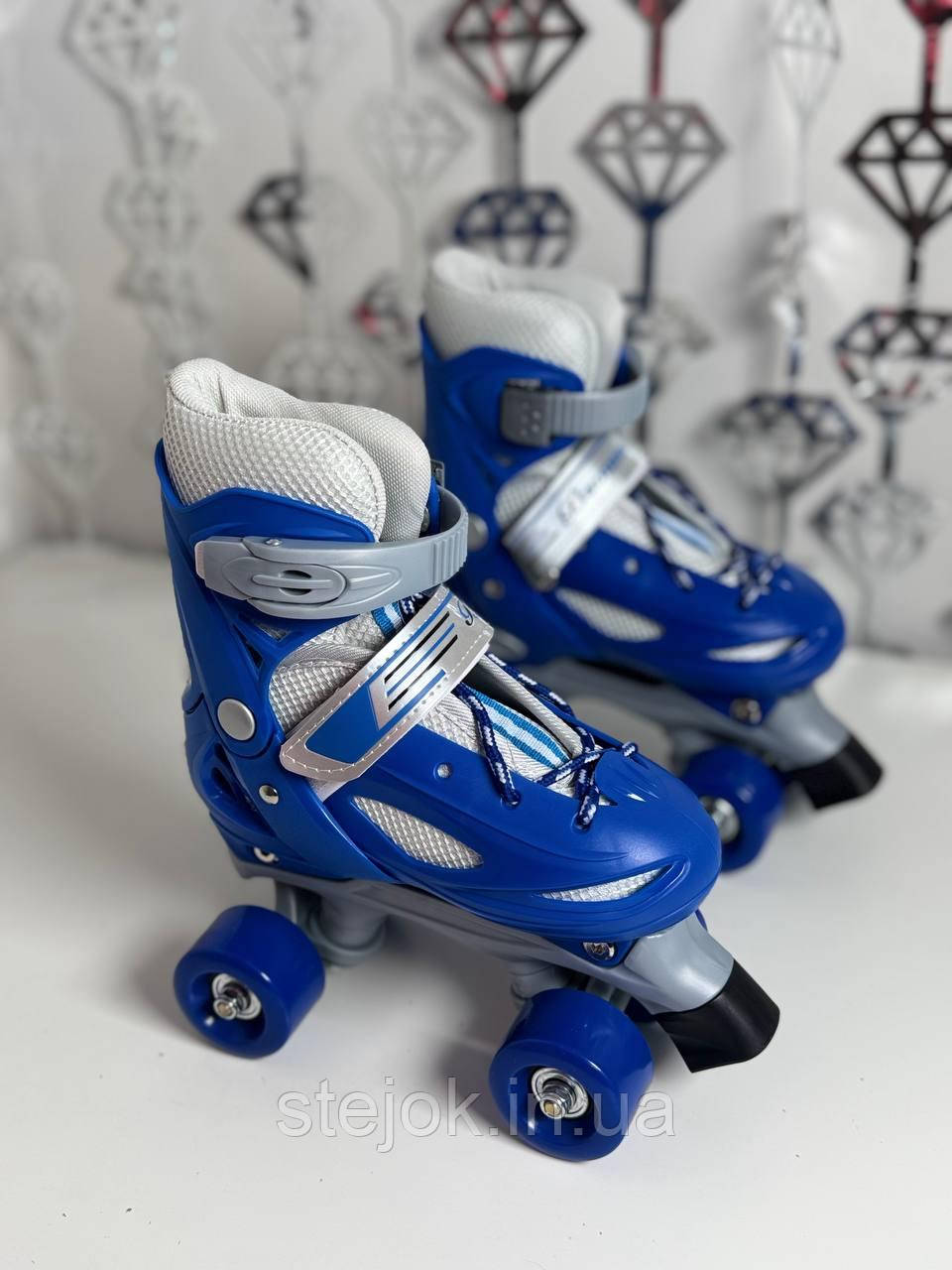 Дитячі ролики чотириколісні 7386-S розмір 31-34 (6) колір СИНІЙ, фото 1