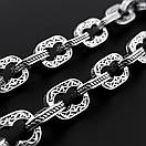 Срібний браслет чоловічий Спаси Збережи 7 мм. Браслет на руку срібний чоловічий. 24 см, фото 5