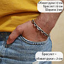 Срібний браслет чоловічий Спаси Збережи 7 мм. Браслет на руку срібний чоловічий. 24 см, фото 2