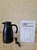 Автомобільний чайник-термос LifeWay 12/24v вольта 1200мл від прикурювача у вантажівку, фуру, трек, машину для далекобійника Чорний