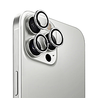 Лінзи на камеру для iPhone 15 Pro Max захисне скло Neu Chatel айфон комплект 3 шт camera lens Silver