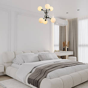 Підвісна люстра хром "Молекула" на 6 ламп (52-9816-6 CR+WH), фото 2