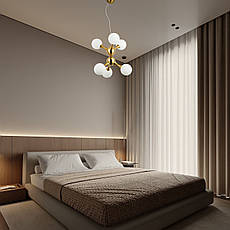 Підвісна люстра бронзова "Молекула" на 6 ламп (52-9816-6 BRZ+WH), фото 3