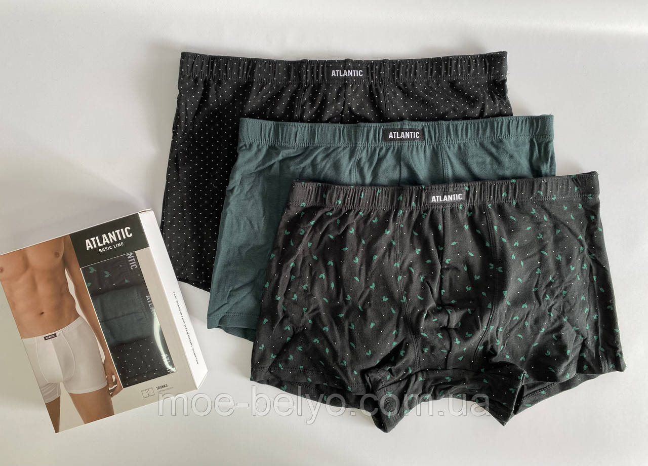 Труси чоловічі чоловічі труси шорти атлантік atlantic 3MH-196 набір 3 шт