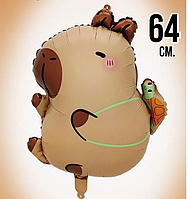 Фольгована куля  фигура Капібара з черепашкою 50х63 см