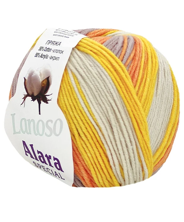 Lanoso ALARA SPECIAL (Алара Спешил) № 704 (Пряжа бавовна з акрилом, нитки для в'язання), фото 1