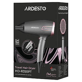 Фен HD-R350PT потужністю 2000 Вт оснащено високопродуктивним DC-двигуном, Складна ручка, Компактні розміри