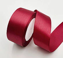 Стрічка атласна 4 см (бабина). Колір - бордовий