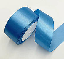 Стрічка атласна 4 см (бабина). Колір - блакитний