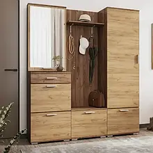 Комплект меблів в передпокій 180 см Віва дуб крафт табако/дуб крафт золотий Сокме