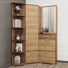 Комплект меблів кутовий в передпокій Віва дуб крафт табако/дуб крафт золотий Сокме