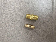 Перехідник (штуцер латунний), з'єднувальна муфта для монтажу 1/4+ 3/8, фото 3