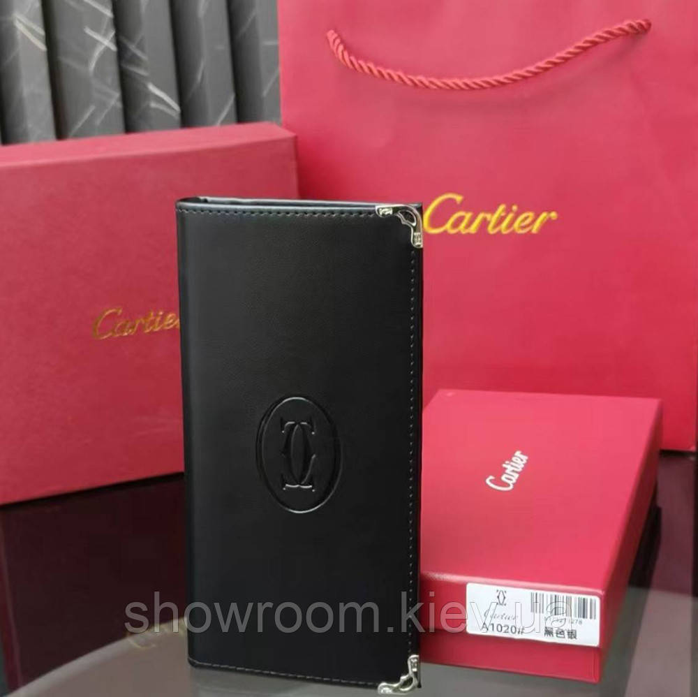 Чоловічий брендовий вертикальний гаманець Cartier (1020), фото 1