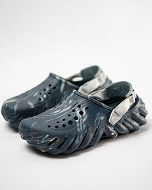 Чоловічі крокси сабо Crocs Echo Marbled Clog 208454-0LE Black Sand/Multi сині