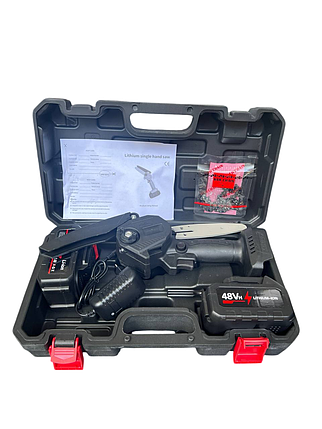 Мінівідрізна пила з літієвим акумулятором 2 шт. у комплекті (48 В), 4-дюймова ланцюгова пила (10), фото 1