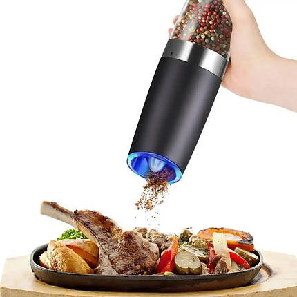 Електричний млин для солі та перцю з гравітаційним датчиком, від батарейок (48), фото 3