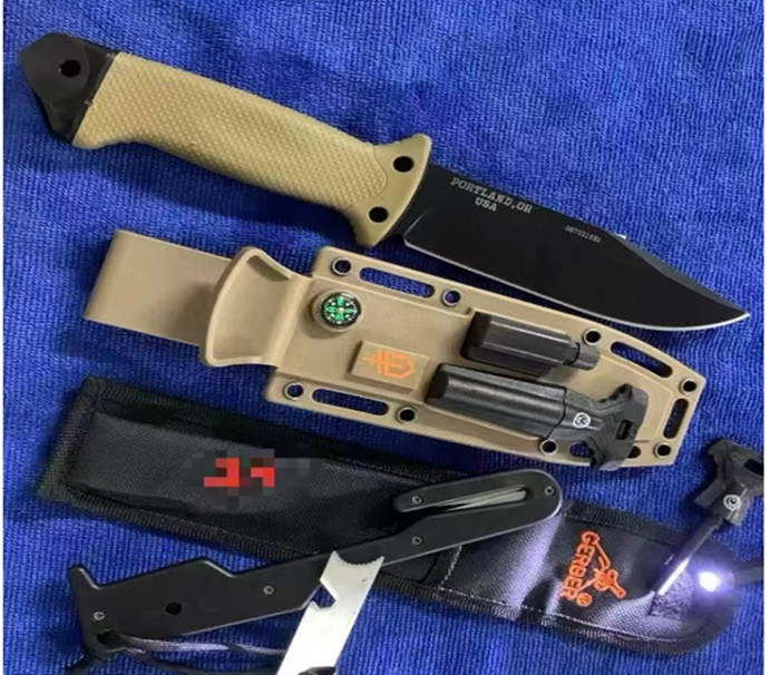 Тактичний ніж Gerber StrongArm Full Tang з вогнем, чохлом, компасом і точилом (60)