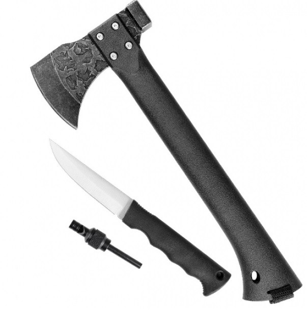 Туристичний набір 3-в-1: Сокира, ніж, кресало (30)