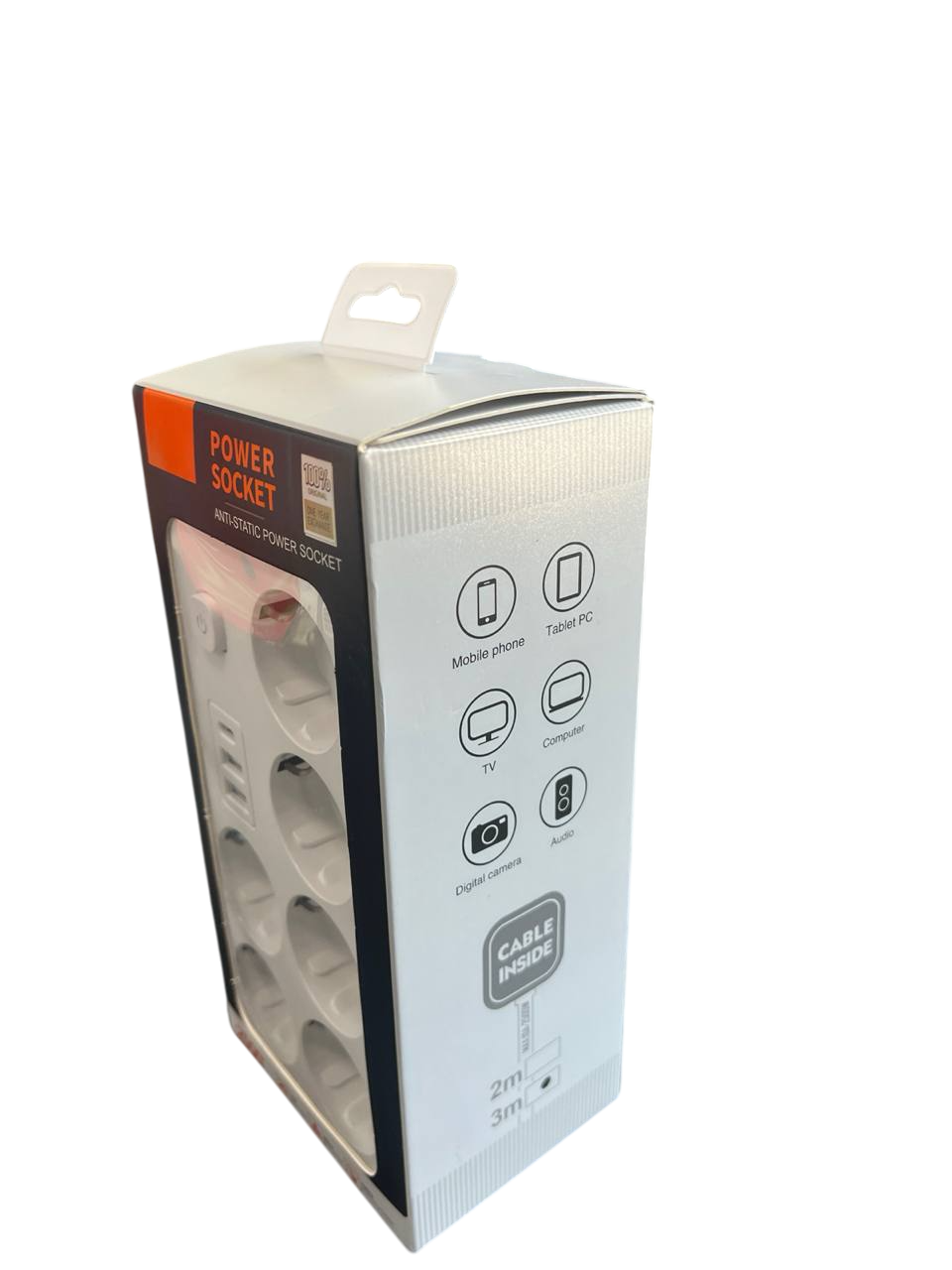 Подовжувач із 6 розетками та 3 USB-портами 2500W 3 метри (48)