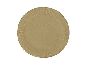 Тарілка 180 мм крафт кругла з ламінацією, 100 шт/уп, 2600 шт/ящ.