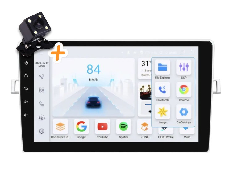 Магнітола для Toyota Corolla Verso 2009-2018 4+64 ГБ на Android | QLED-екран, 4G, Bluetooth, фото 1