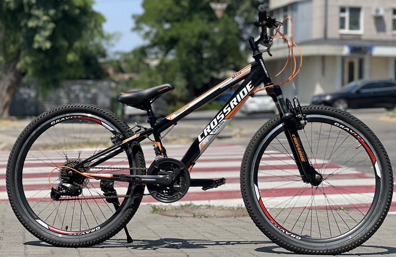Велосипед підлітковий гірський спортивний Crossride Shark ST МТВ 24" на зріст 120-135 см УЦІНКА ПОДРЯПИНИ, фото 1