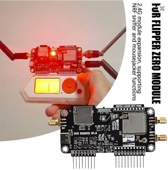 Плата розширення для Flipper Zero — ESP32 WiFi, NRF Sniffer, CC1101 Sub-GHz, фото 1