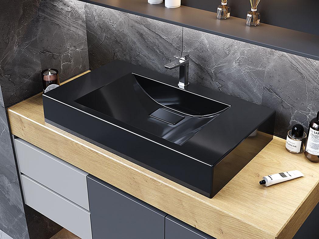 Раковина, Умивальник, накладний Luxor Veo 80 Black