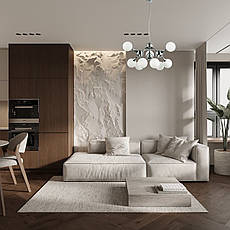 Підвісна люстра хром "Молекула" на 9 ламп (52-9816-9 CR+WH), фото 4