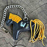 Шарм для сумки Конячка з персоналізацією з натуральної шкіри 7877 Silver Taurus., фото 2