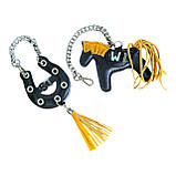 Шарм для сумки Конячка з персоналізацією з натуральної шкіри 7877 Silver Taurus., фото 5