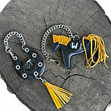 Шарм для сумки Конячка з персоналізацією з натуральної шкіри 7877 Silver Taurus., фото 7