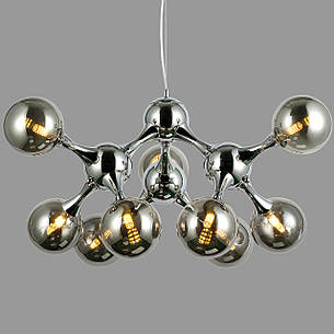 Підвісна люстра хром "Молекула" на 9 ламп (52-9816-9 CR+BK), фото 2