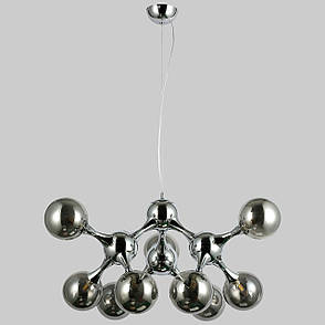 Підвісна люстра хром "Молекула" на 9 ламп (52-9816-9 CR+BK), фото 1