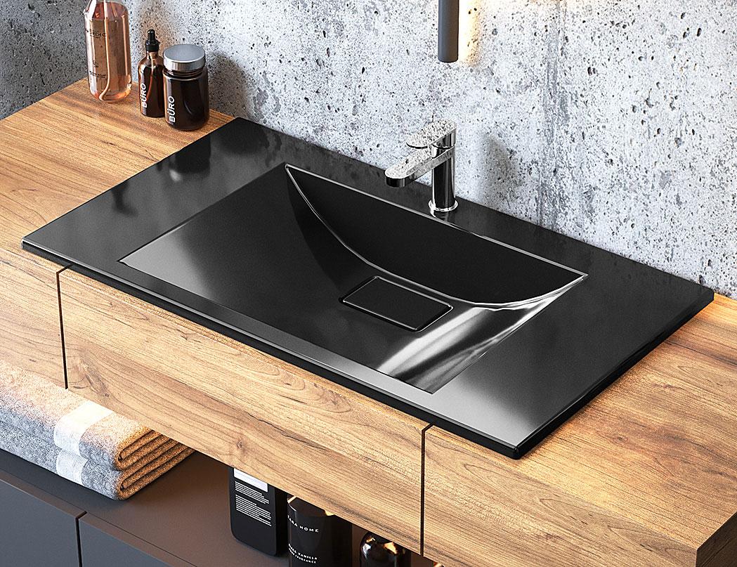 Раковина, Умивальник, накладний Luxor Veo Low 80 Black