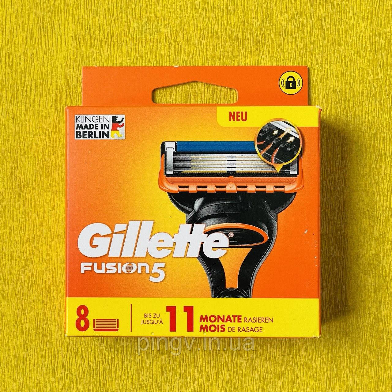 Змінні картриджі Gillette Fusion 5, 8 шт, фото 1