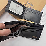Чоловіче брендове портмоне з картхолдером Coach (1381) grey, фото 4