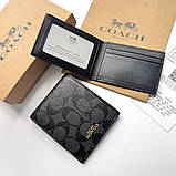 Чоловіче брендове портмоне з картхолдером Coach (1381) grey, фото 3
