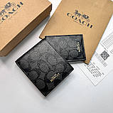 Чоловіче брендове портмоне з картхолдером Coach (1381) grey, фото 2