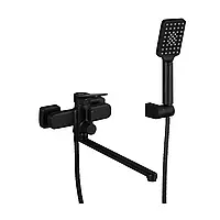 Змішувач для ванни Frap F2262 чорний гусак 35см латунь