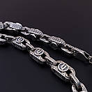 Срібний чоловічий браслет Руни 8 мм. Браслет на руку срібний чоловічий. 24 см, фото 8