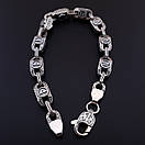 Срібний чоловічий браслет Руни 8 мм. Браслет на руку срібний чоловічий. 24 см, фото 7