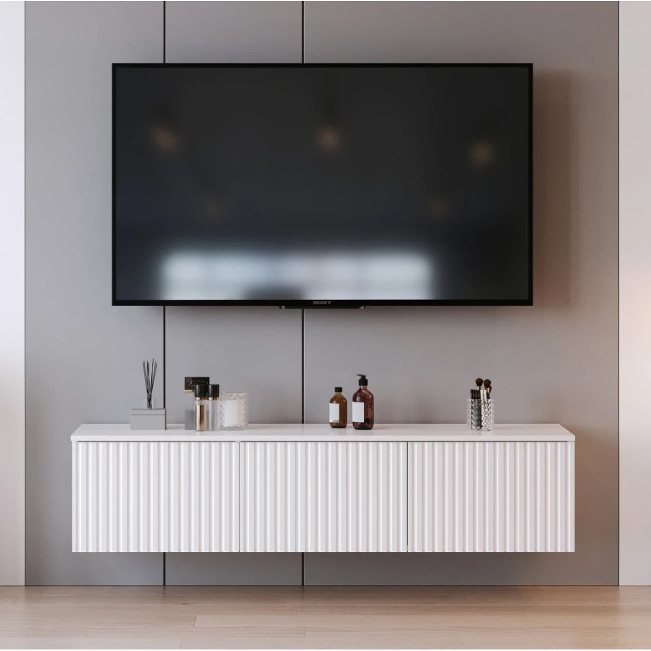 Навісна тумба під телевізор фасади МДФ Саванна ТВ К-507, фото 1