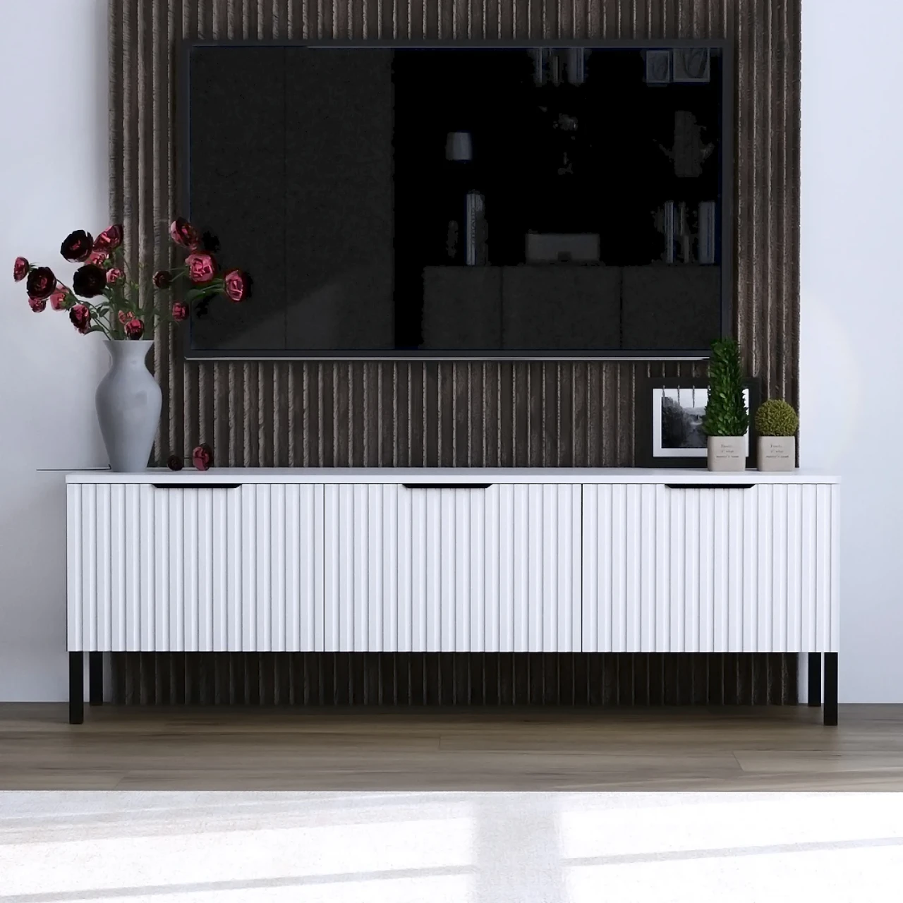 Тумба під TV 150 см для вітальні в стилі лофт на ніжках Саванна Ретро К-507 фасади МДФ, фото 1