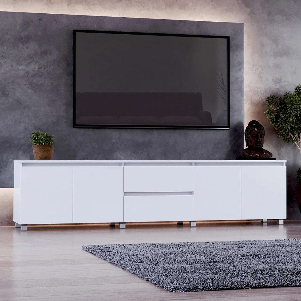 Велика тумба для вітальні в сучасному стилі 217 см ТБ Капрі К-234, фото 1